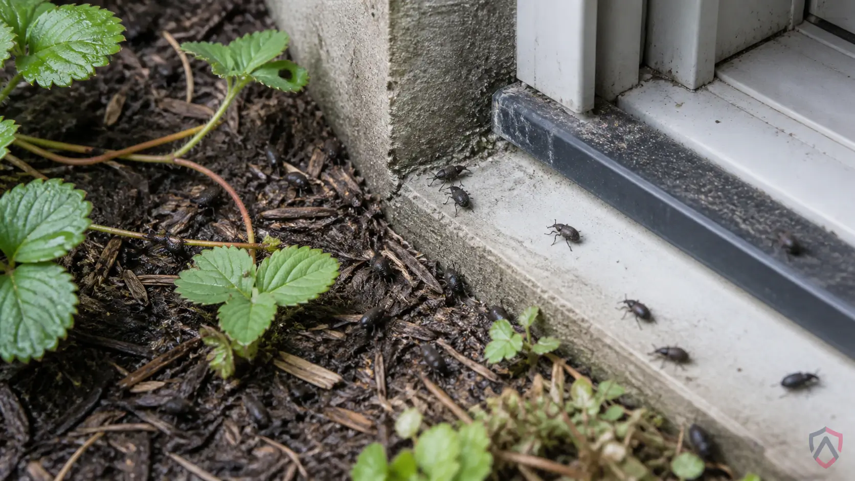 Strawberry Root Weevils activity in pantries, dry pet food, cereal, flour, rice, spices, birdseed, warehouses, and restaurant storage in Minnesota