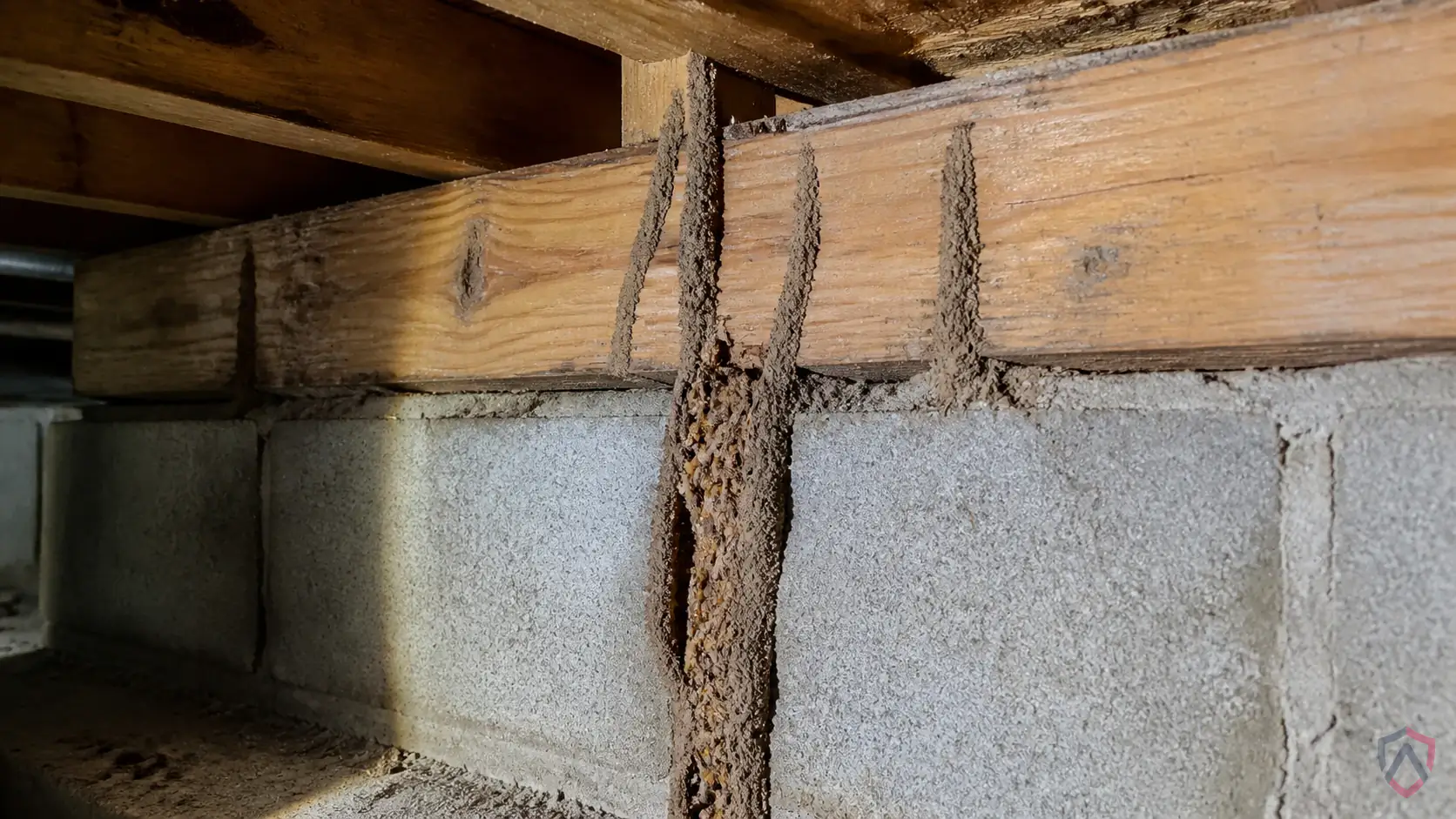 Termites activity in wood trim, sill plates, crawl spaces, basements, deck connections, window frames, and damp framing in Minnesota