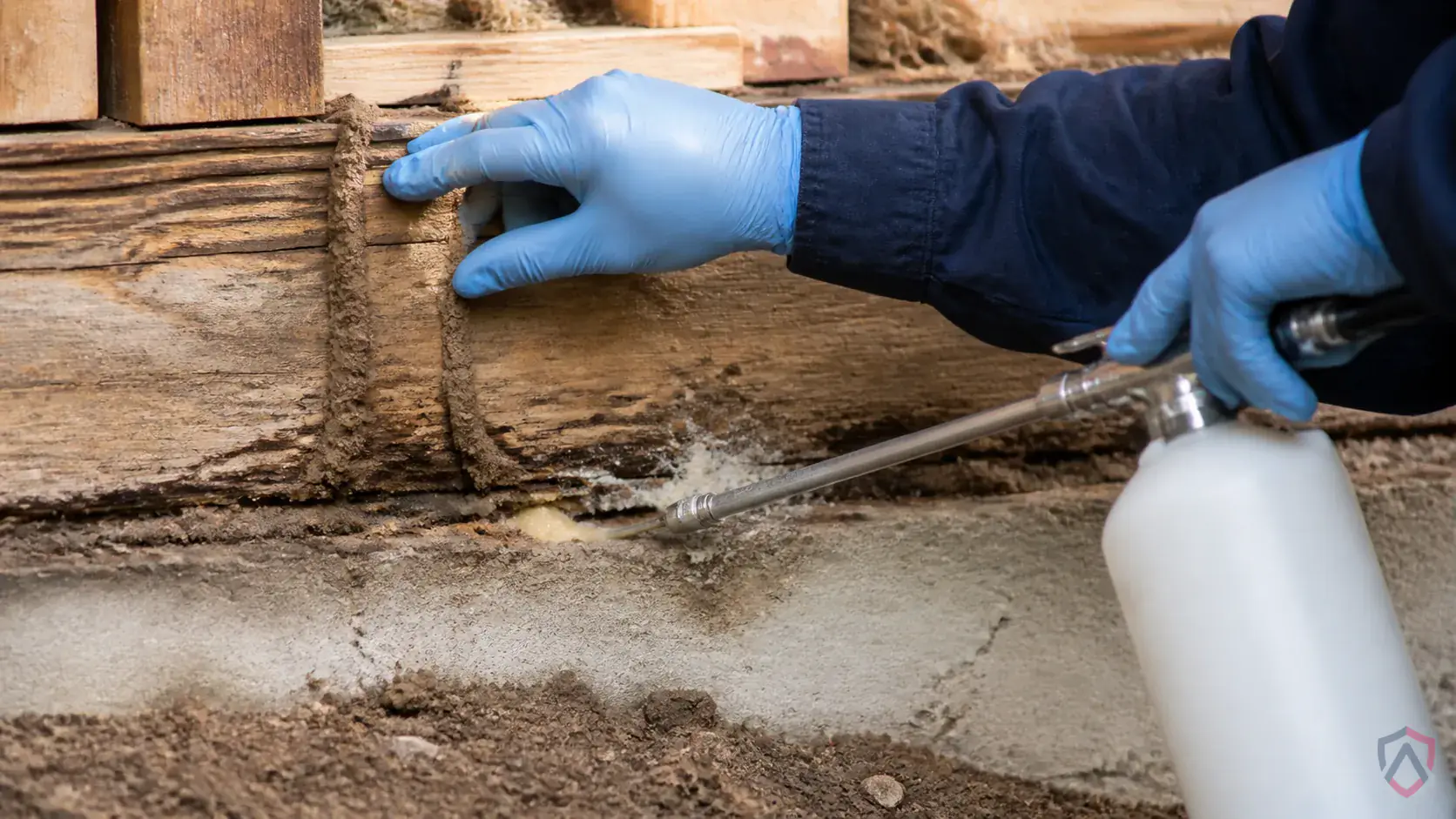 Inspection of wood-to-soil contact, moisture-damaged wood, wall voids, foundation edges, and entry galleries during a suspected Termites issue