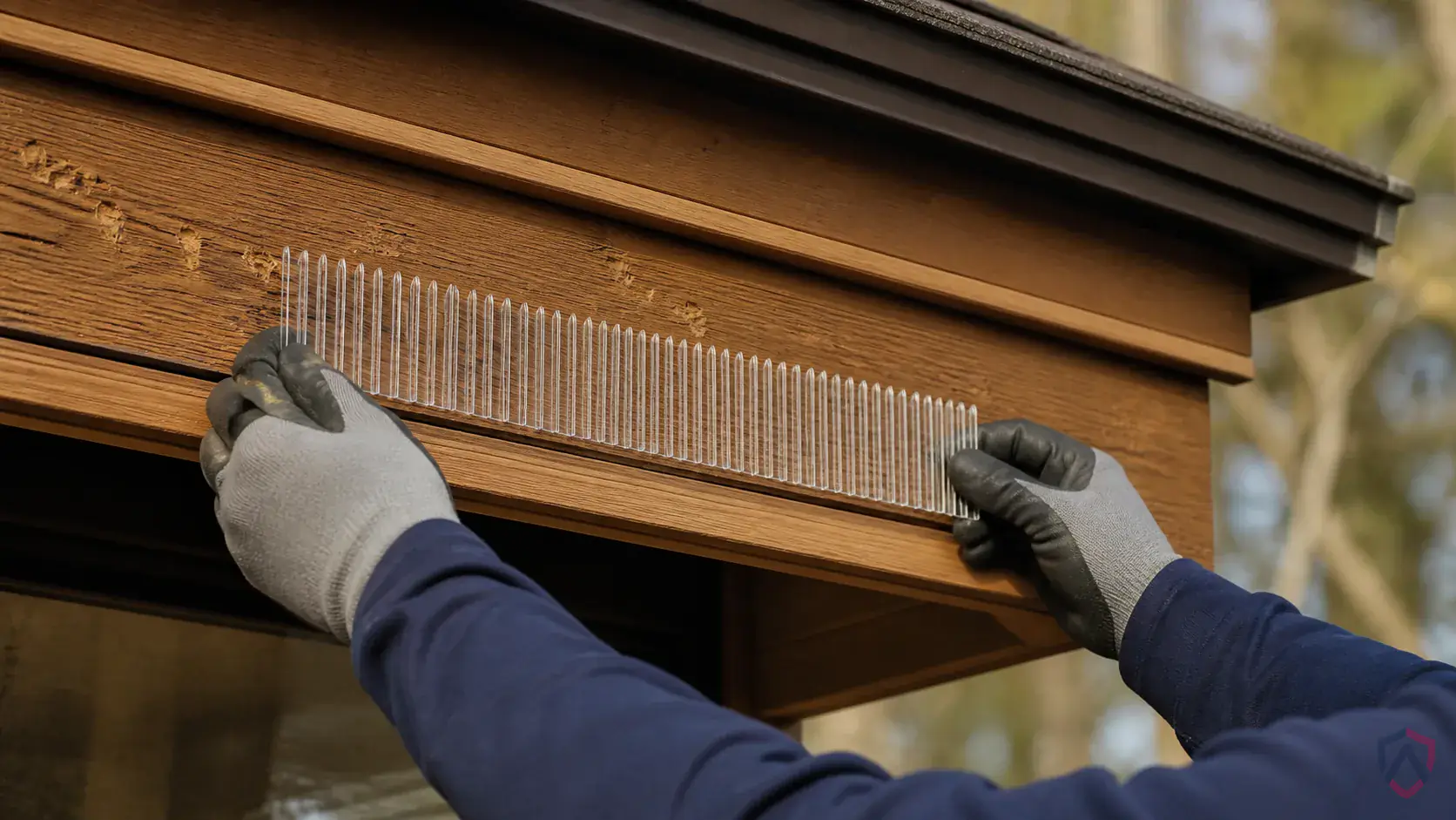 Inspection of roosting ledges, nest sites, vents, attic openings, signs, soffits, and damaged siding during a suspected Woodpeckers issue