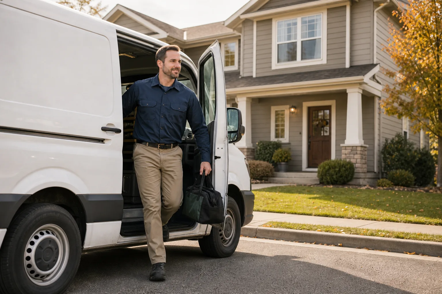 Ankora technician arriving at a clean Minnesota home